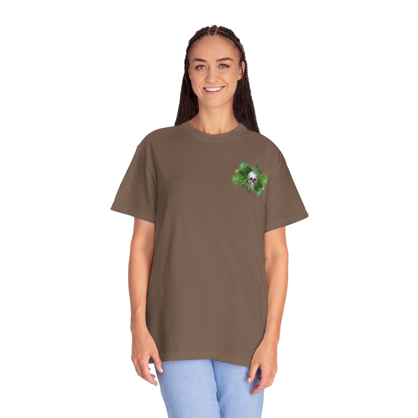 Plant and Skull Graphic Tee, Plant Lover Unisex Shirt, Herb Enthusiast T-shirt, Botanical Print Top, Gardening Gift Apparel