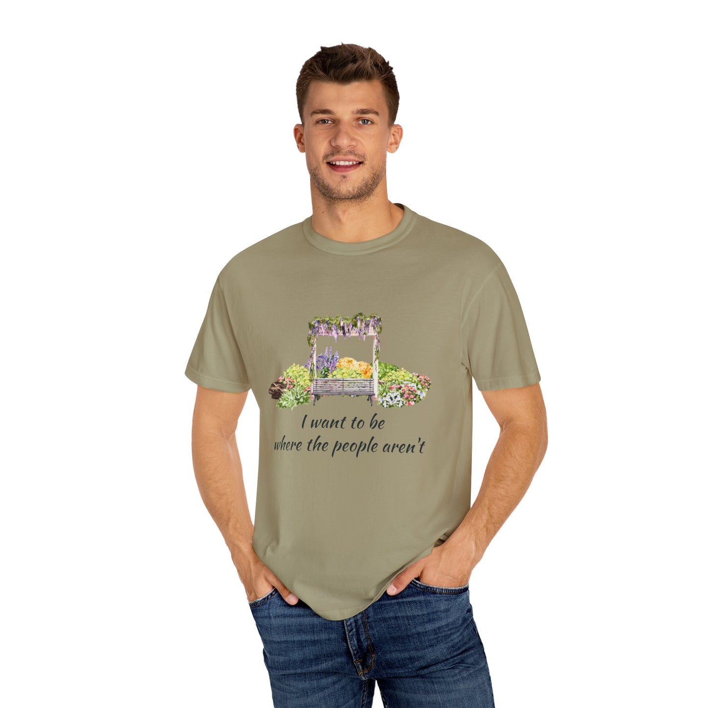 Funny 'want to be alone' T-Shirt, Unisex Garment-Dyed Tee, Gifts for Nature Lovers, Casual Wear, Summer Fashion, Gift for Friends