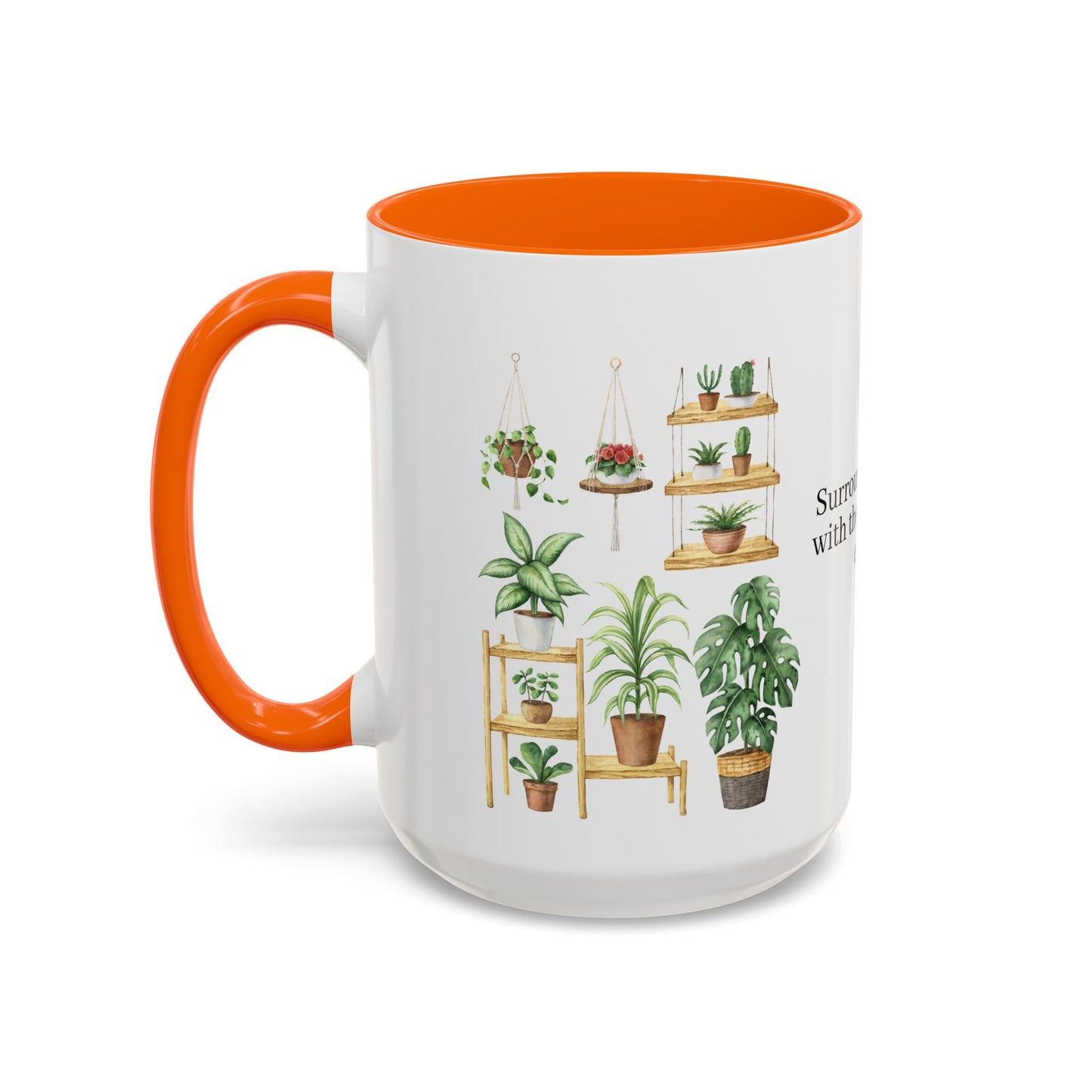 Coffee Lovers Enjoyment Mug, Housewarming Gift, Plant Lover's Coffee Cup, Inspirational Quote Mug, Greenery Decor, Cozy Kitchen Accessory