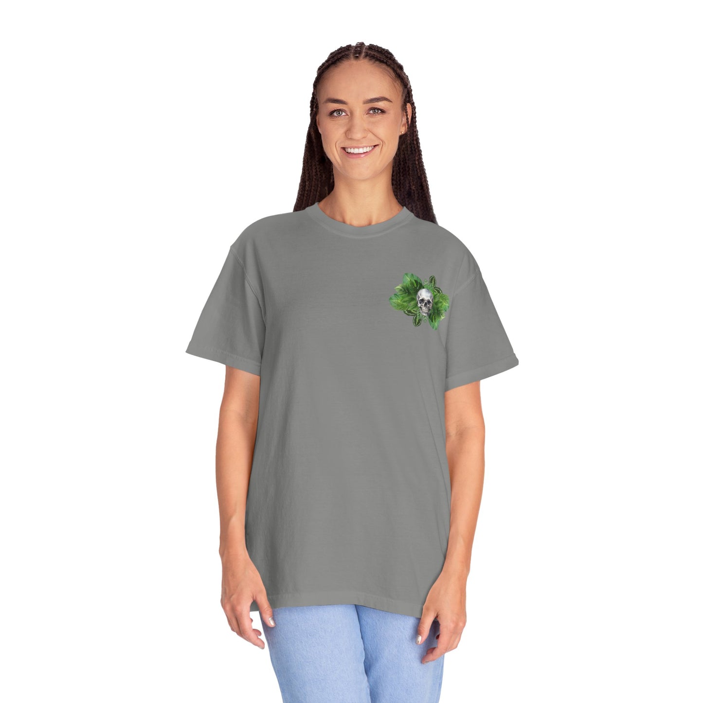 Plant and Skull Graphic Tee, Plant Lover Unisex Shirt, Herb Enthusiast T-shirt, Botanical Print Top, Gardening Gift Apparel