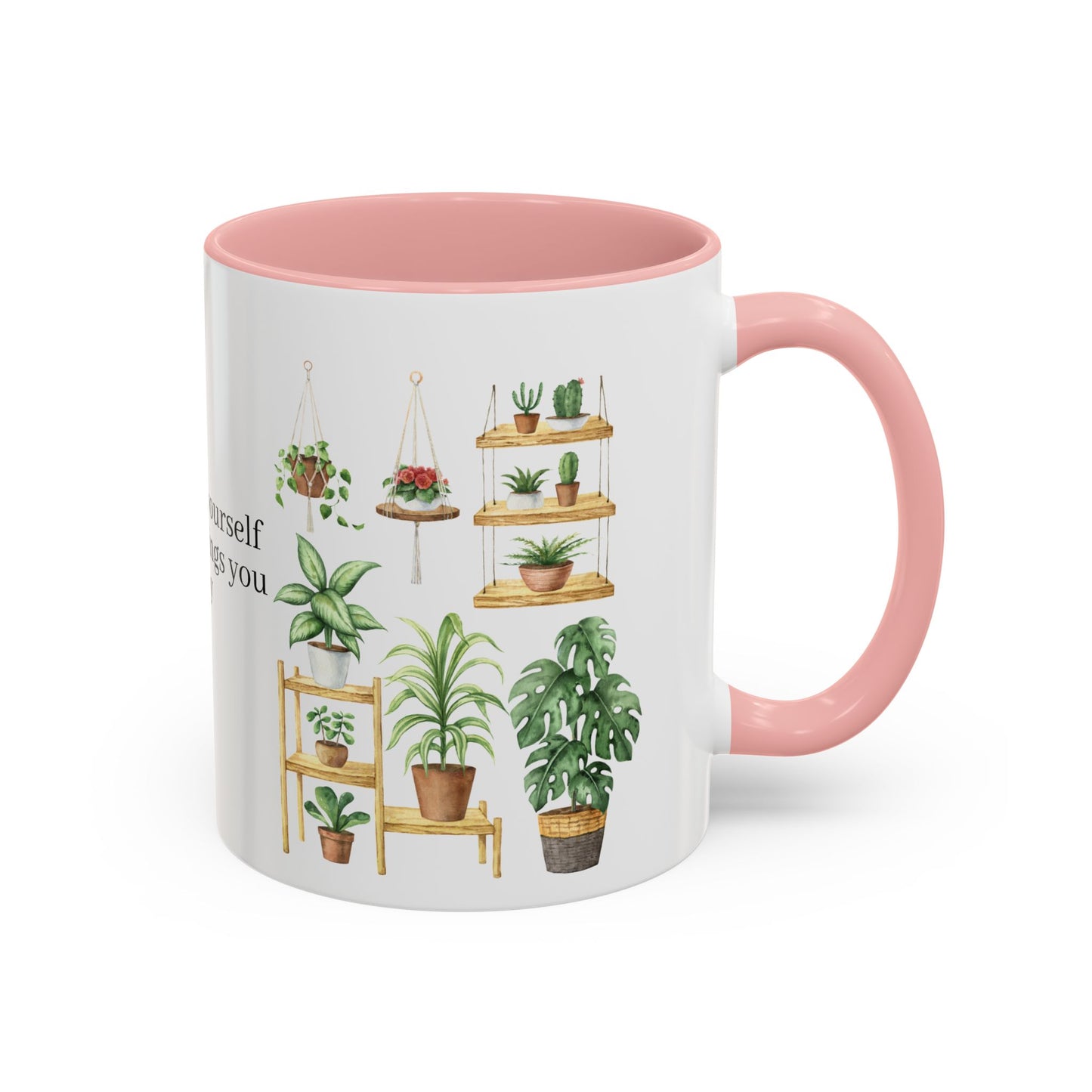 Coffee Lovers Enjoyment Mug, Housewarming Gift, Plant Lover's Coffee Cup, Inspirational Quote Mug, Greenery Decor, Cozy Kitchen Accessory