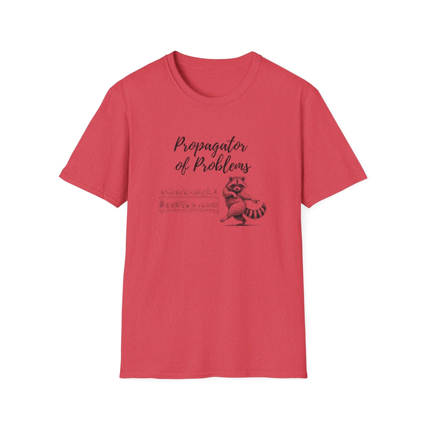 Funny Raccoon T-Shirt, Propagator of Problems Tee, Gift for Animal Lovers, Quirky Graphic Shirt, Casual Wear for Any Occasion
