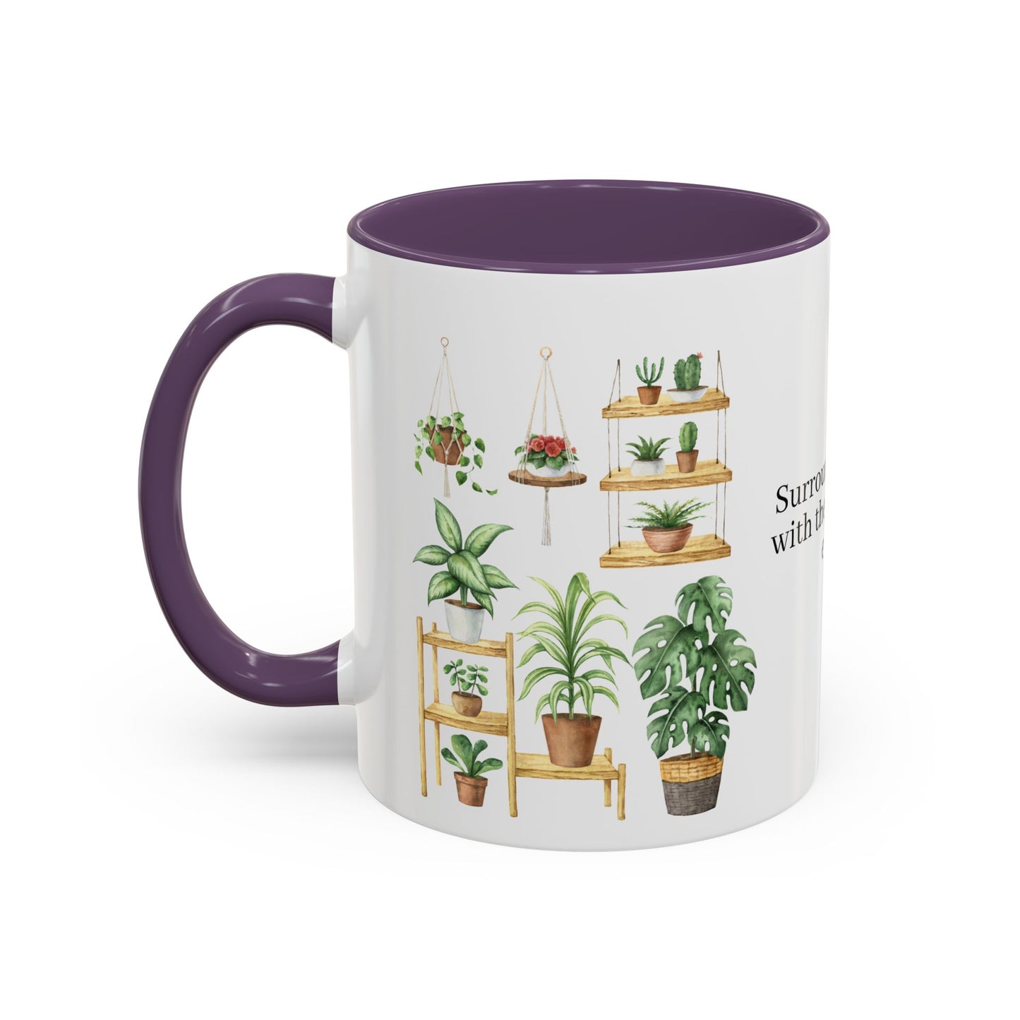 Coffee Lovers Enjoyment Mug, Housewarming Gift, Plant Lover's Coffee Cup, Inspirational Quote Mug, Greenery Decor, Cozy Kitchen Accessory