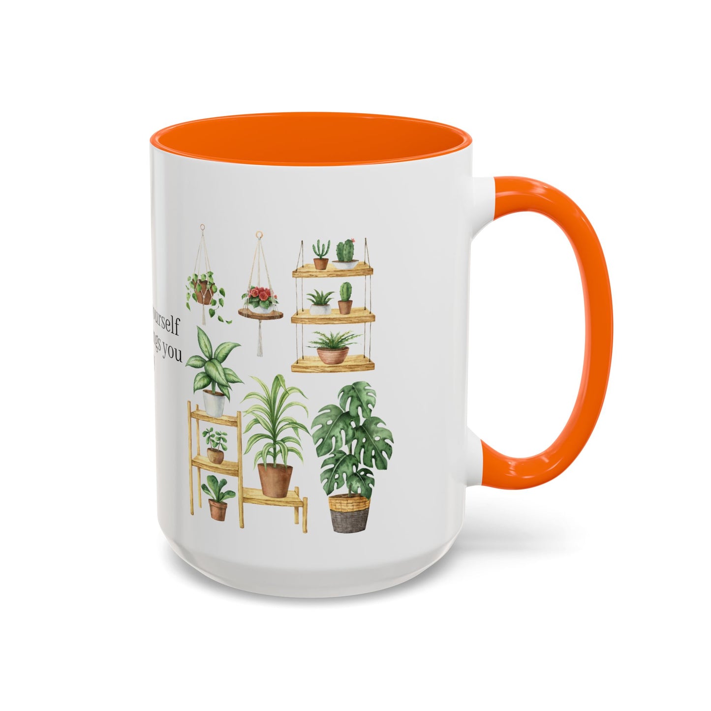 Coffee Lovers Enjoyment Mug, Housewarming Gift, Plant Lover's Coffee Cup, Inspirational Quote Mug, Greenery Decor, Cozy Kitchen Accessory