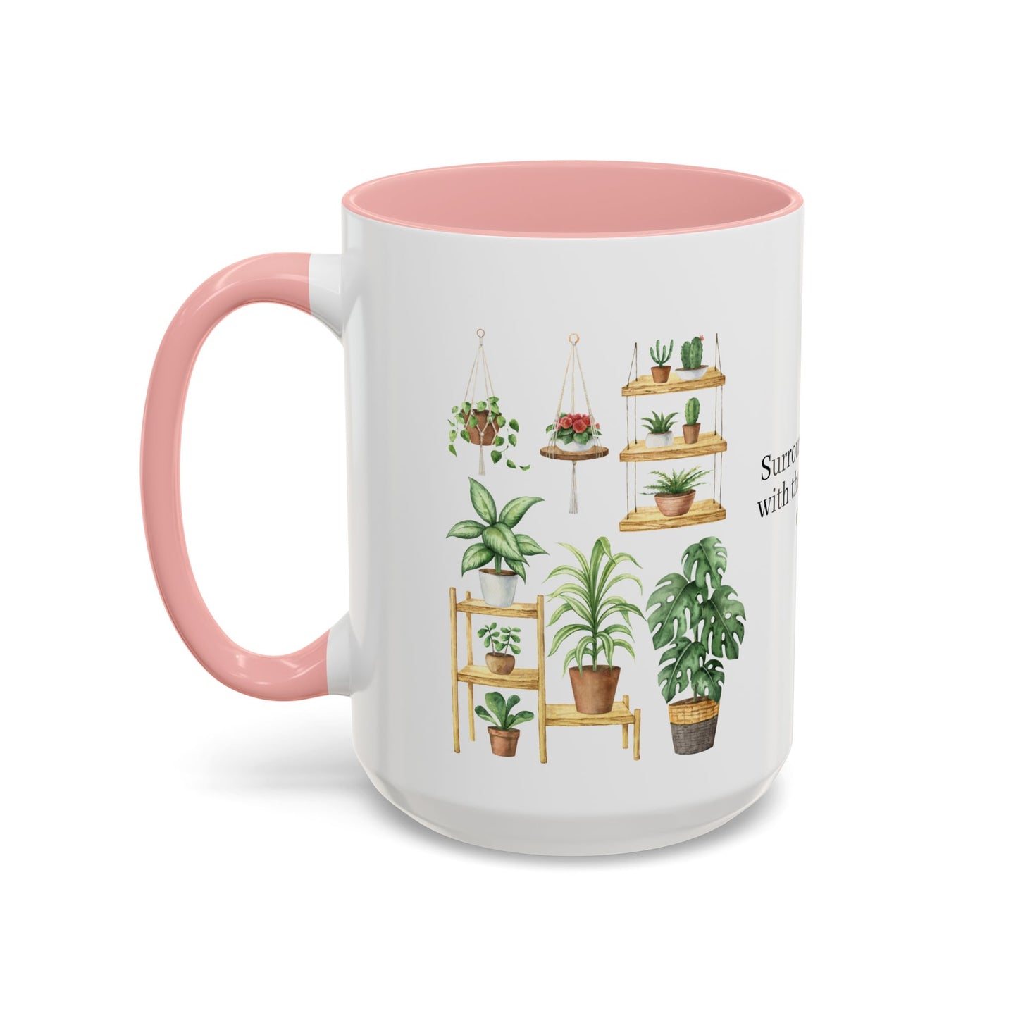 Coffee Lovers Enjoyment Mug, Housewarming Gift, Plant Lover's Coffee Cup, Inspirational Quote Mug, Greenery Decor, Cozy Kitchen Accessory
