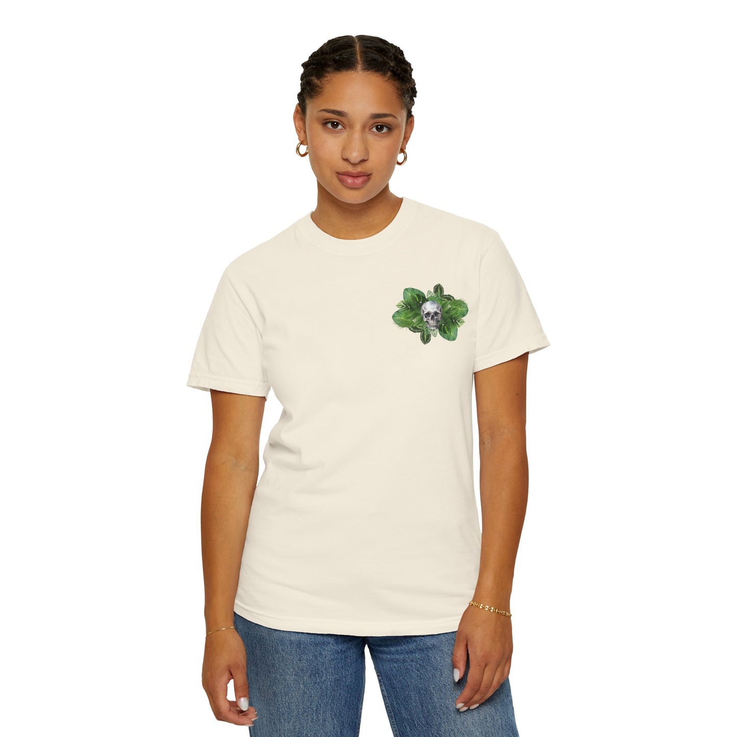 Plant and Skull Graphic Tee, Plant Lover Unisex Shirt, Herb Enthusiast T-shirt, Botanical Print Top, Gardening Gift Apparel