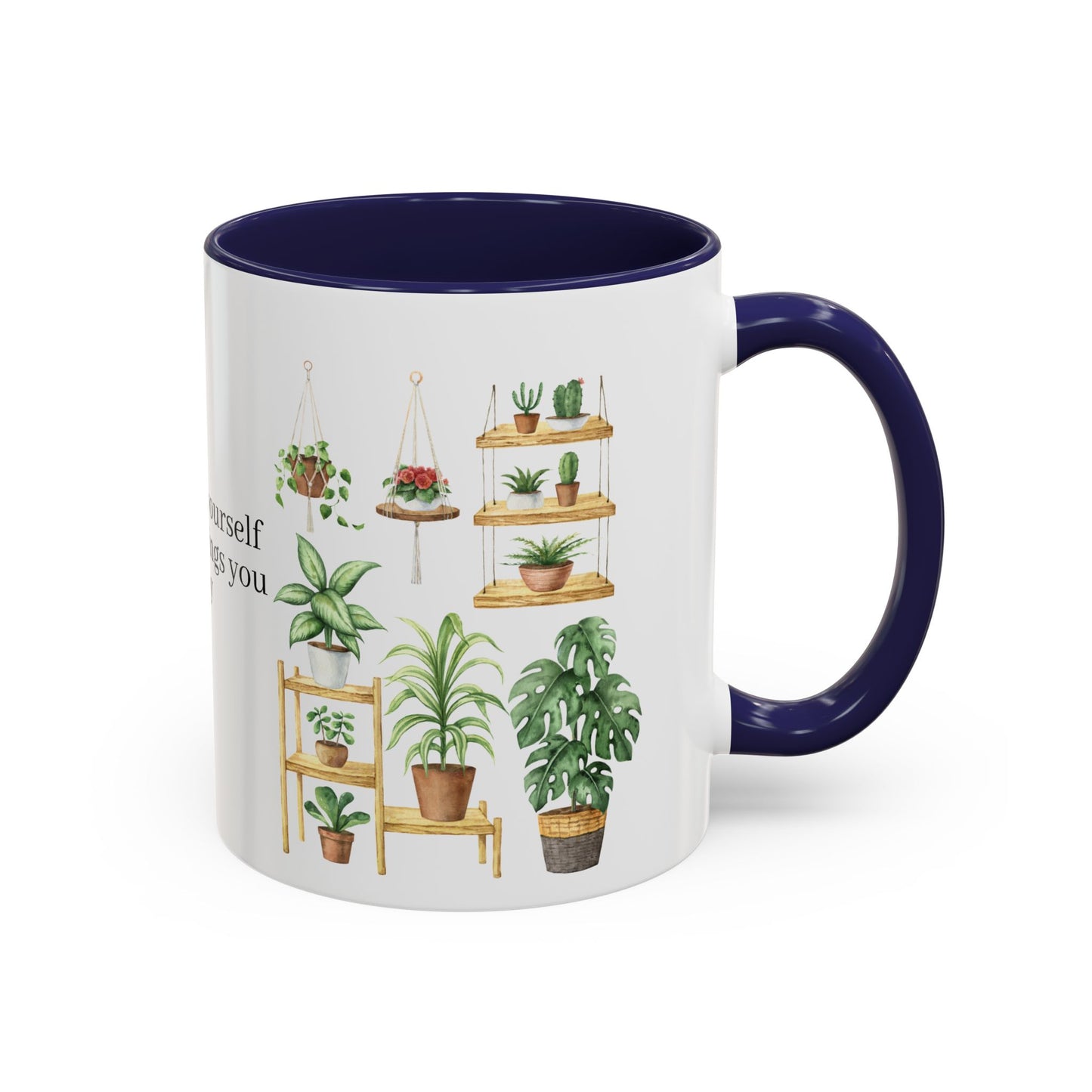 Coffee Lovers Enjoyment Mug, Housewarming Gift, Plant Lover's Coffee Cup, Inspirational Quote Mug, Greenery Decor, Cozy Kitchen Accessory