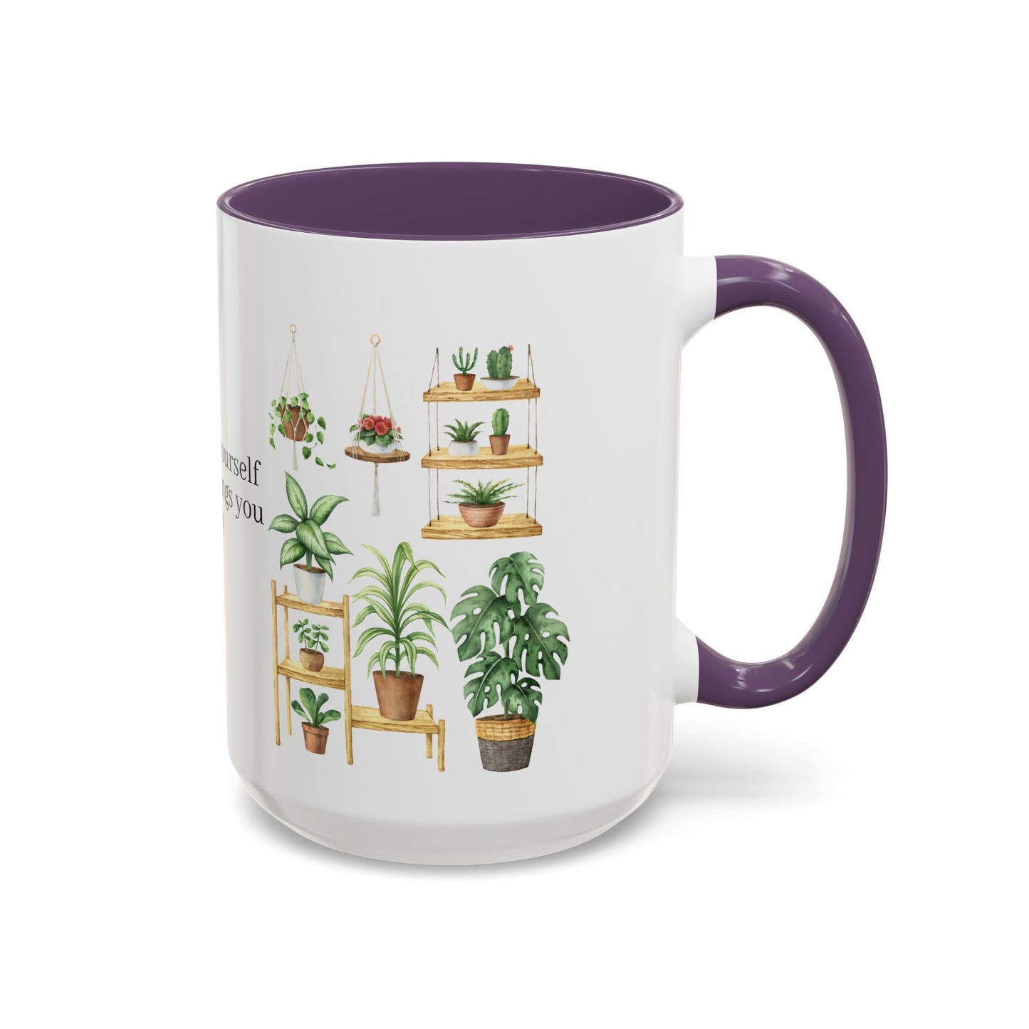 Coffee Lovers Enjoyment Mug, Housewarming Gift, Plant Lover's Coffee Cup, Inspirational Quote Mug, Greenery Decor, Cozy Kitchen Accessory