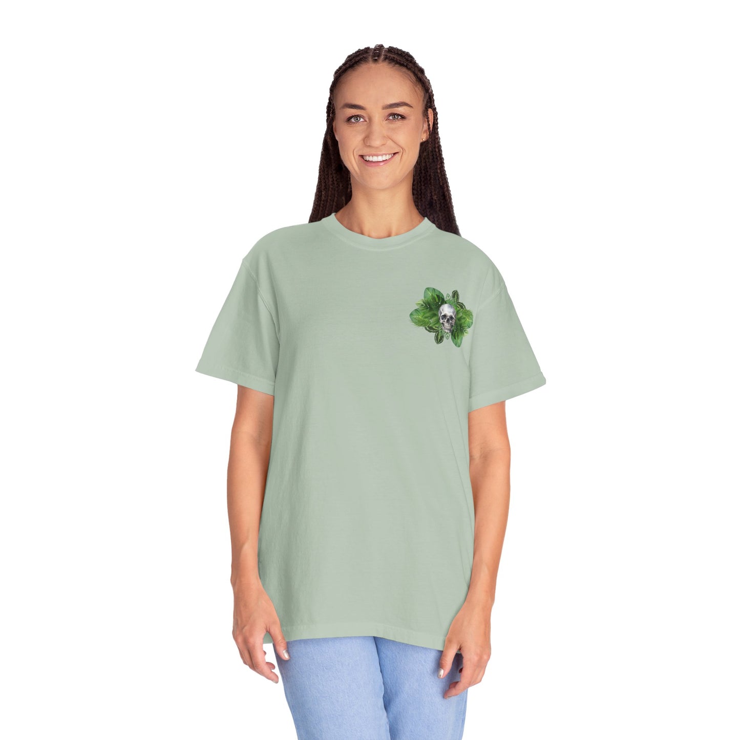 Plant and Skull Graphic Tee, Plant Lover Unisex Shirt, Herb Enthusiast T-shirt, Botanical Print Top, Gardening Gift Apparel