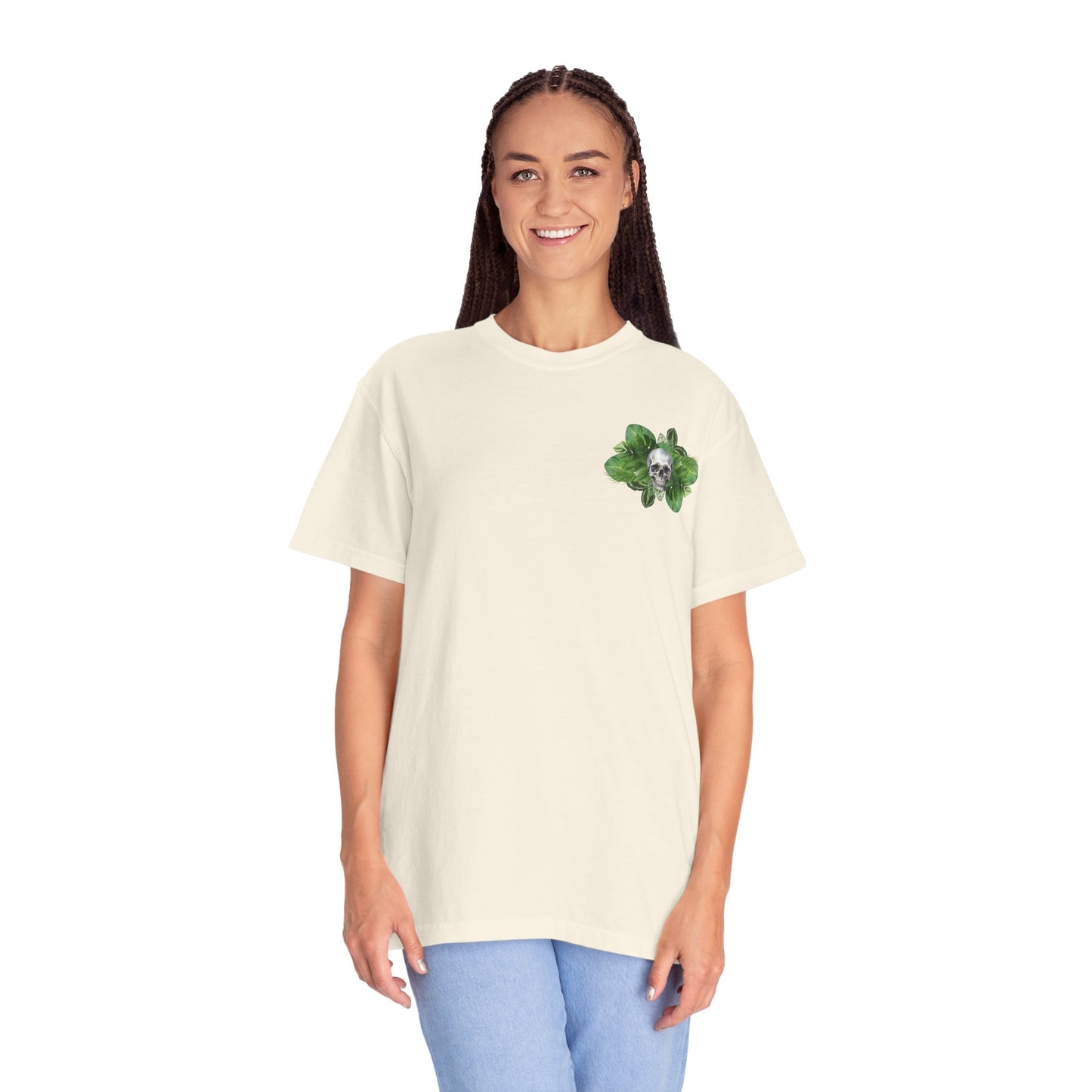 Plant and Skull Graphic Tee, Plant Lover Unisex Shirt, Herb Enthusiast T-shirt, Botanical Print Top, Gardening Gift Apparel