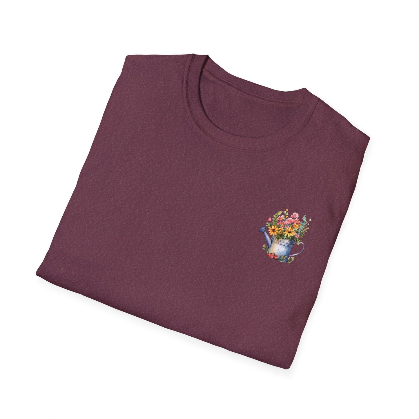 Cute Watering Can Floral Unisex T-Shirt, Gardening Gift, Spring Fashion, Botanical Tee, Birthday Present, Eco-Friendly Style