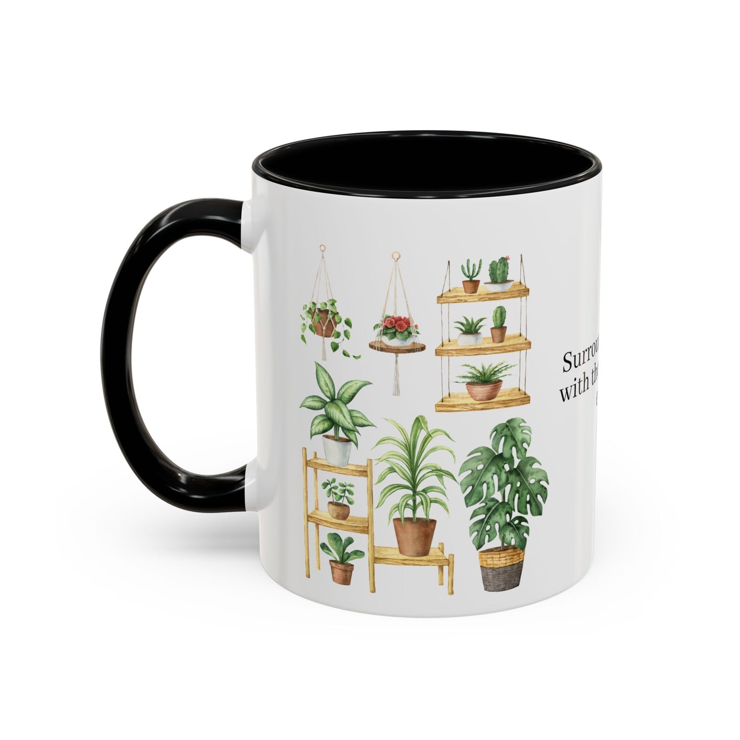 Coffee Lovers Enjoyment Mug, Housewarming Gift, Plant Lover's Coffee Cup, Inspirational Quote Mug, Greenery Decor, Cozy Kitchen Accessory