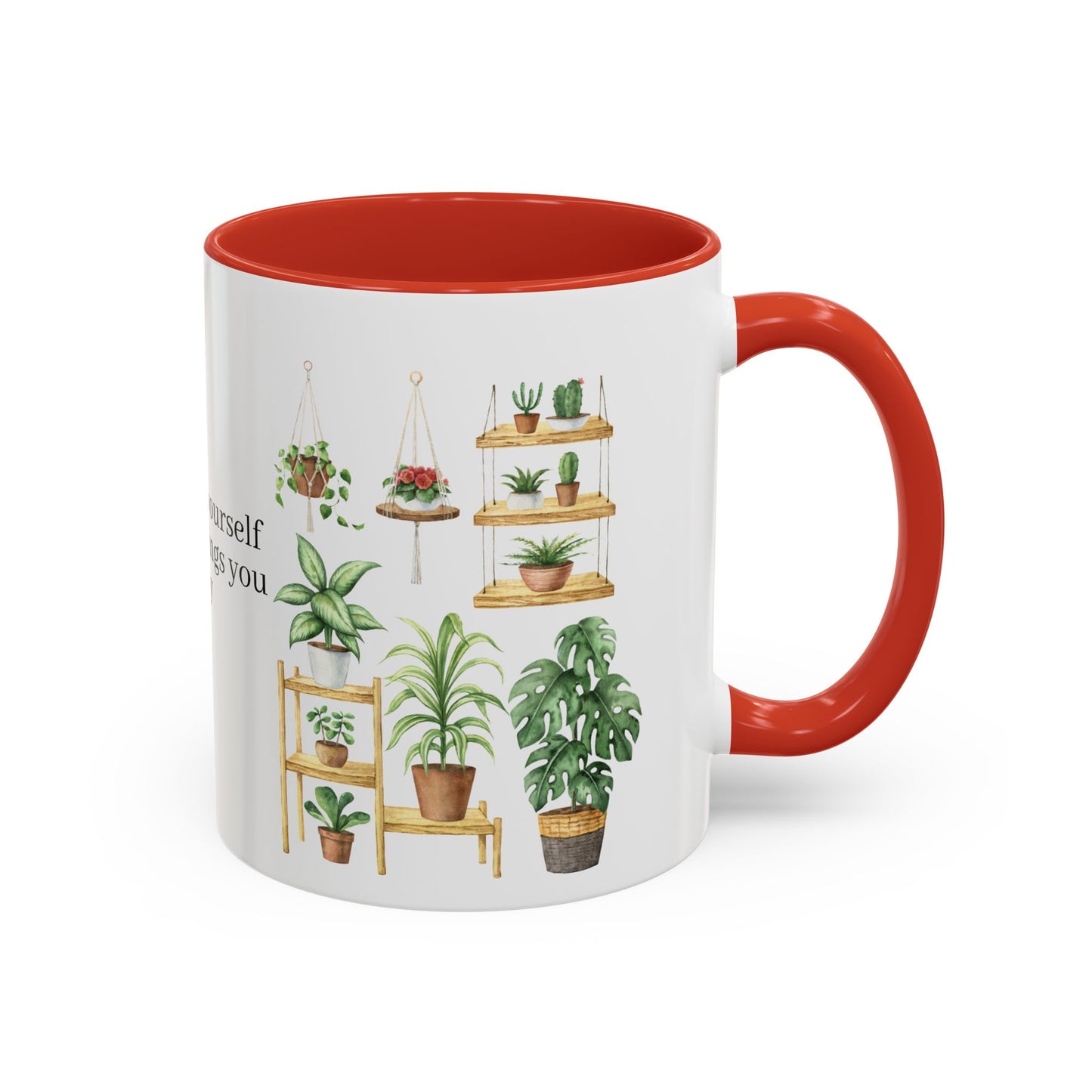 Coffee Lovers Enjoyment Mug, Housewarming Gift, Plant Lover's Coffee Cup, Inspirational Quote Mug, Greenery Decor, Cozy Kitchen Accessory