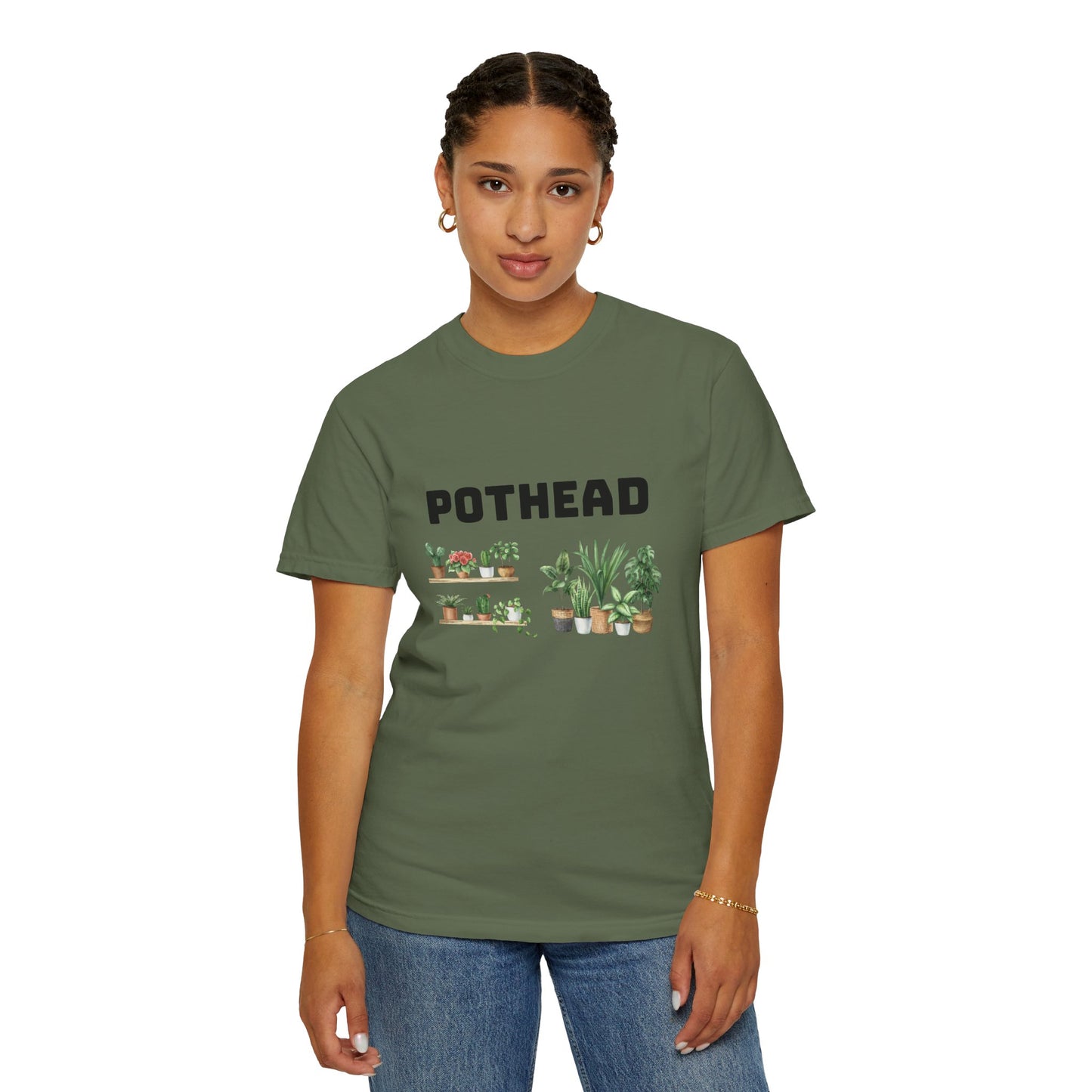 Pothead Graphic Tee, Plant Lover Unisex Shirt, Herb Enthusiast T-shirt, Botanical Print Top, Gardening Gift Apparel