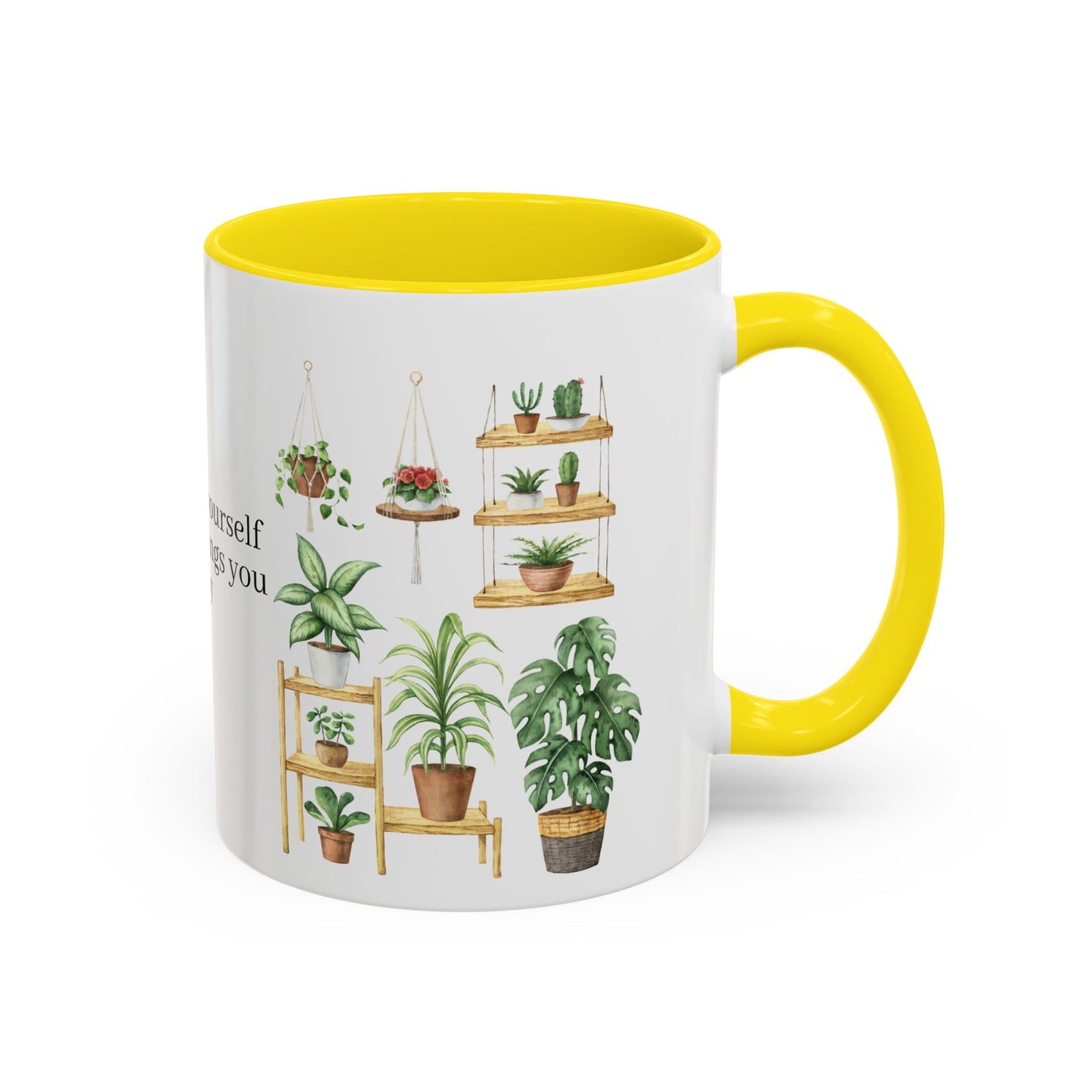 Coffee Lovers Enjoyment Mug, Housewarming Gift, Plant Lover's Coffee Cup, Inspirational Quote Mug, Greenery Decor, Cozy Kitchen Accessory