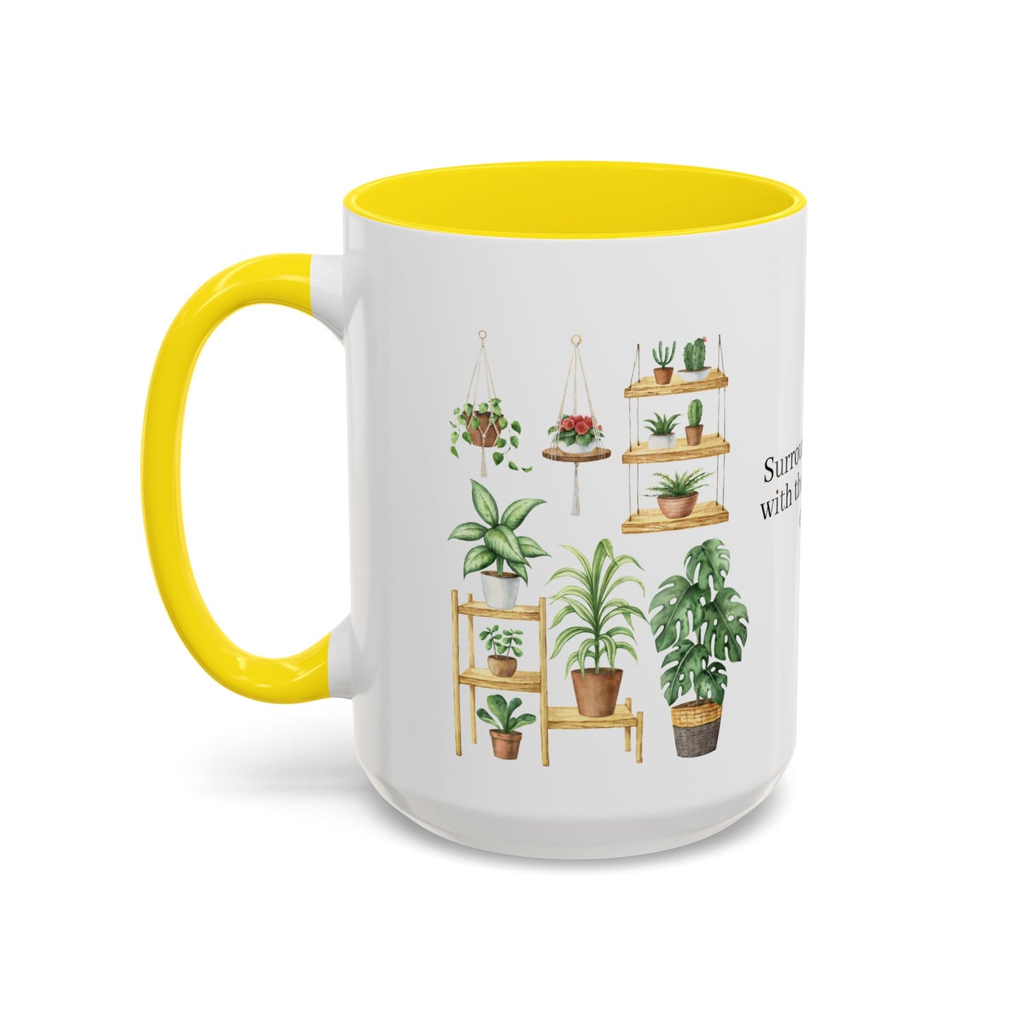 Coffee Lovers Enjoyment Mug, Housewarming Gift, Plant Lover's Coffee Cup, Inspirational Quote Mug, Greenery Decor, Cozy Kitchen Accessory