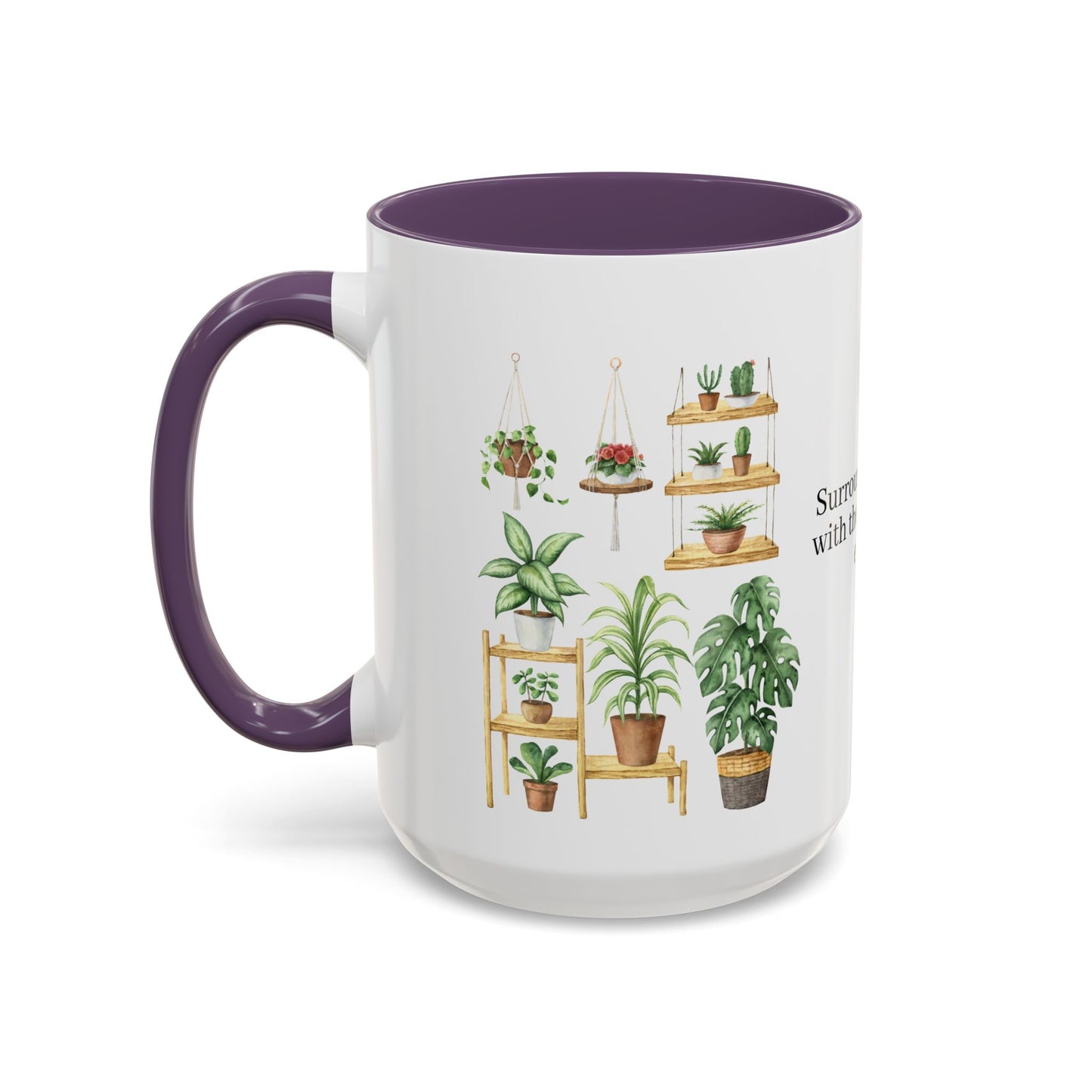 Coffee Lovers Enjoyment Mug, Housewarming Gift, Plant Lover's Coffee Cup, Inspirational Quote Mug, Greenery Decor, Cozy Kitchen Accessory