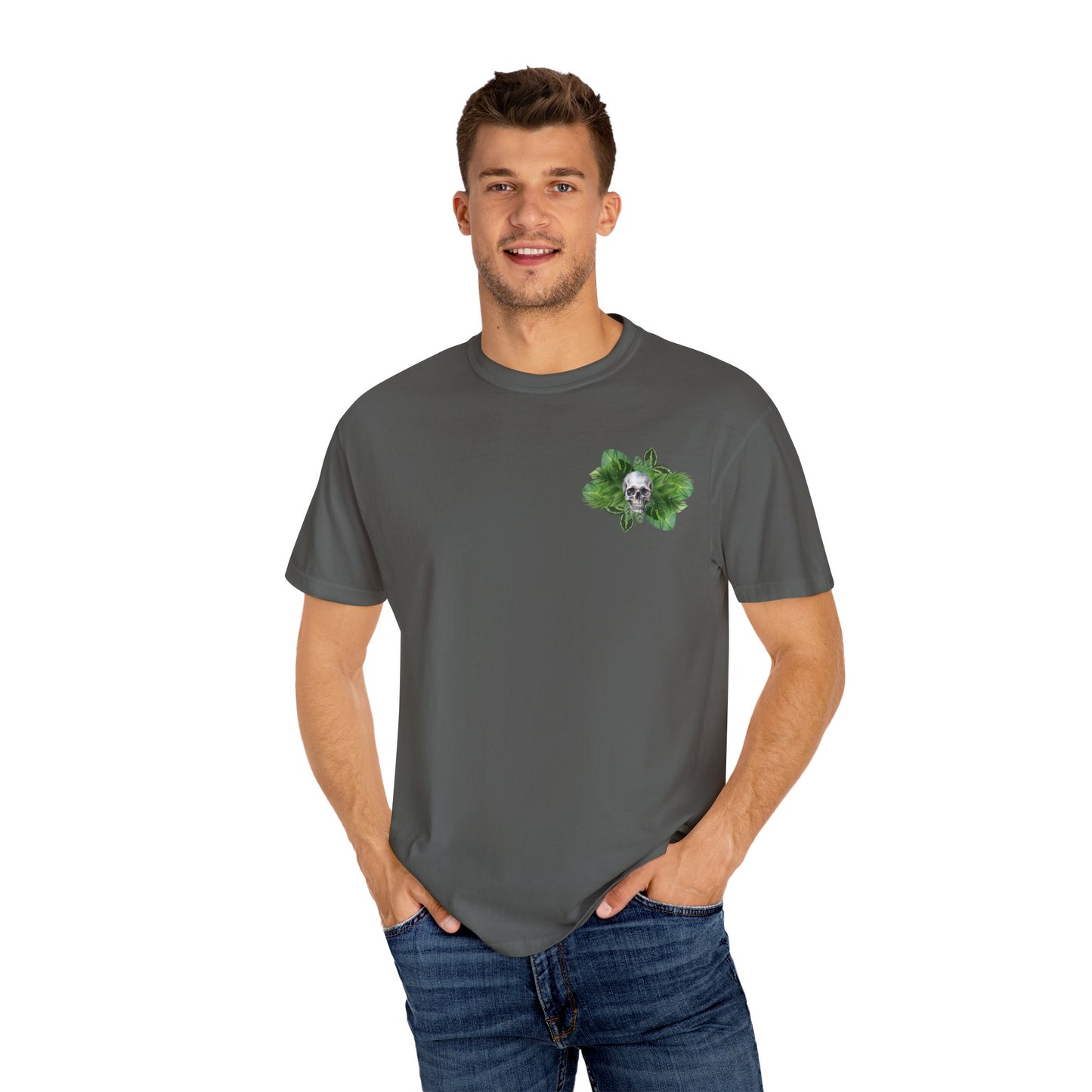 Plant and Skull Graphic Tee, Plant Lover Unisex Shirt, Herb Enthusiast T-shirt, Botanical Print Top, Gardening Gift Apparel