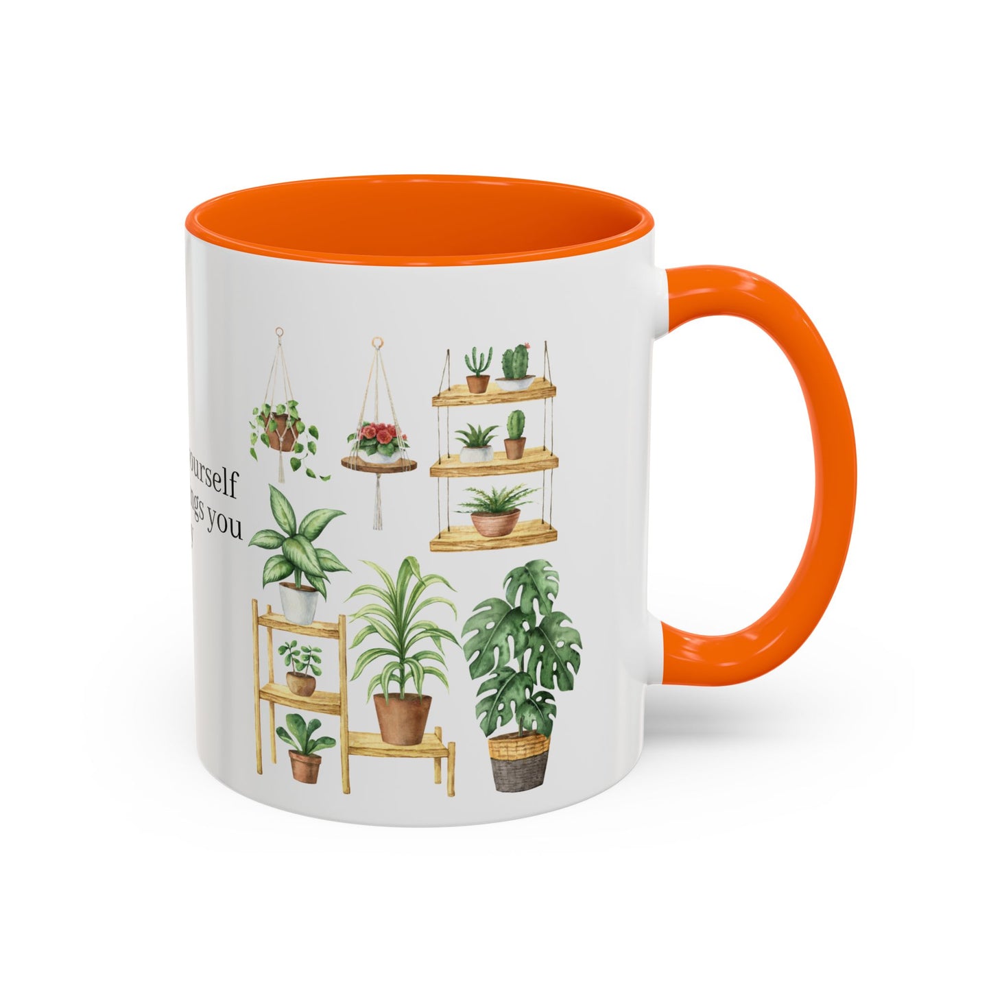 Coffee Lovers Enjoyment Mug, Housewarming Gift, Plant Lover's Coffee Cup, Inspirational Quote Mug, Greenery Decor, Cozy Kitchen Accessory