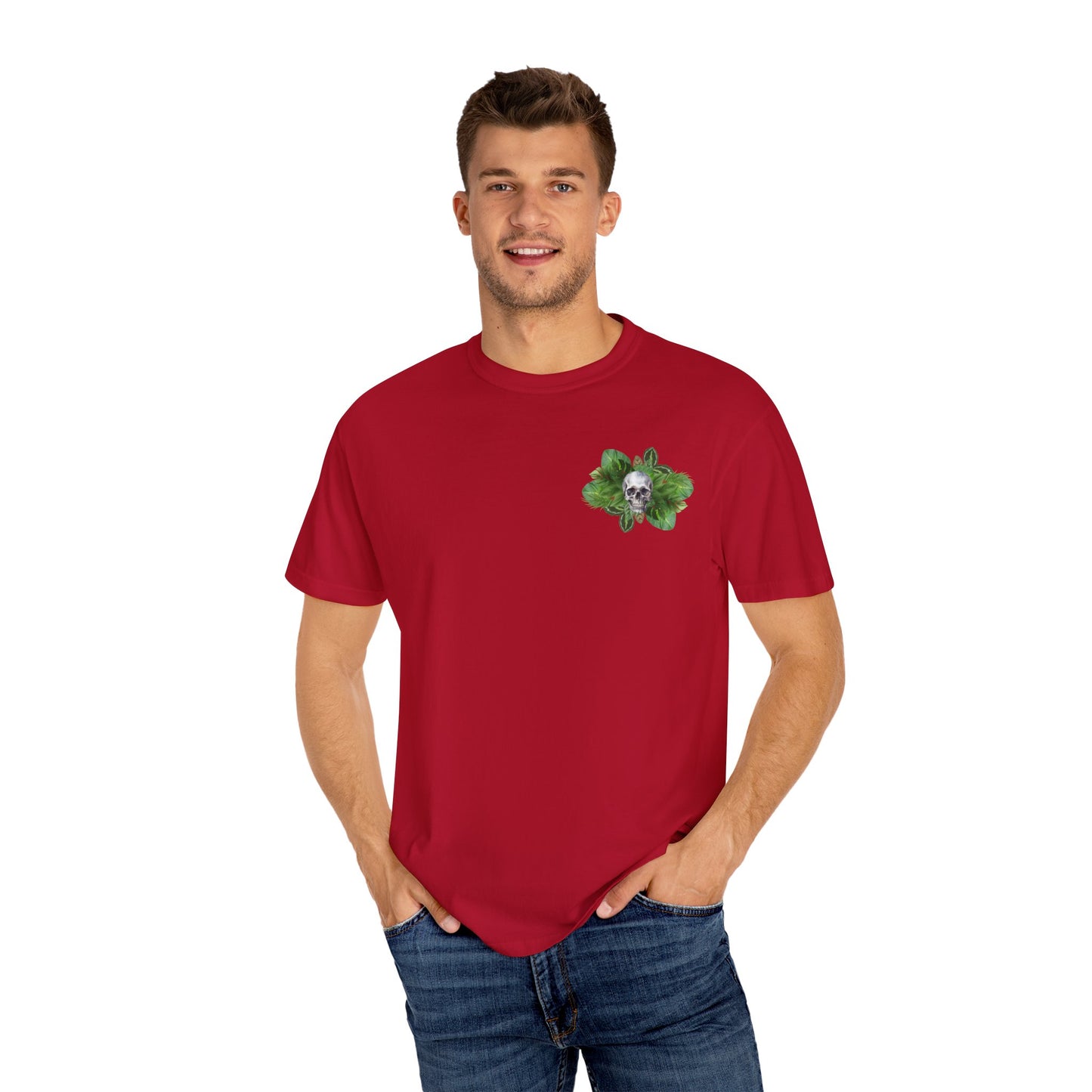 Plant and Skull Graphic Tee, Plant Lover Unisex Shirt, Herb Enthusiast T-shirt, Botanical Print Top, Gardening Gift Apparel