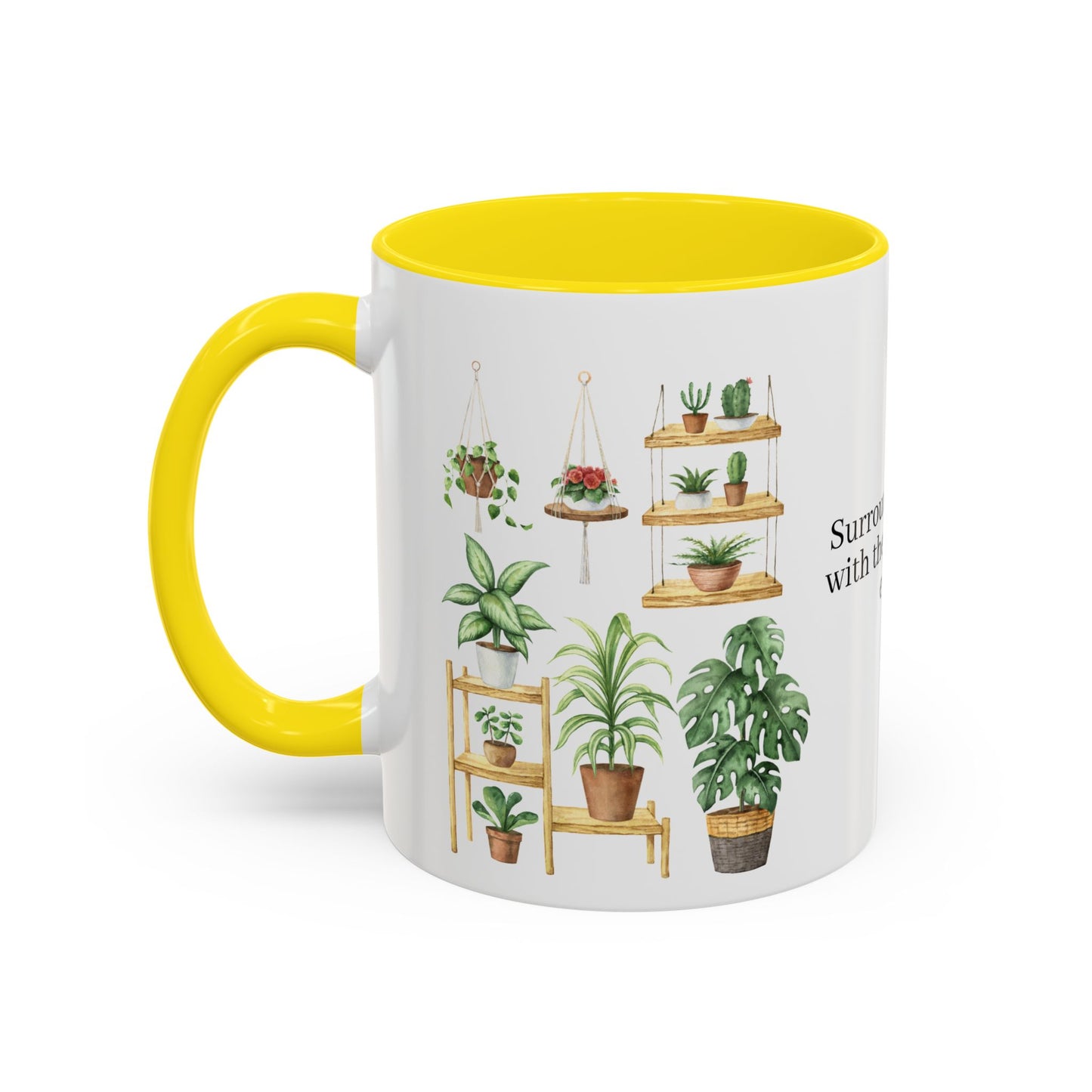 Coffee Lovers Enjoyment Mug, Housewarming Gift, Plant Lover's Coffee Cup, Inspirational Quote Mug, Greenery Decor, Cozy Kitchen Accessory
