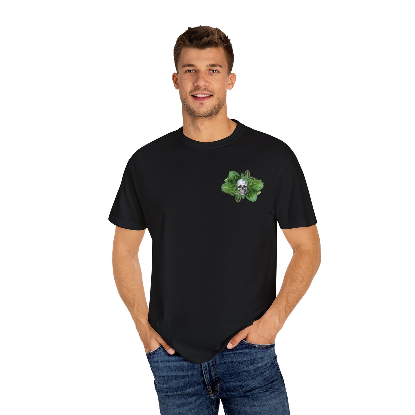 Plant and Skull Graphic Tee, Plant Lover Unisex Shirt, Herb Enthusiast T-shirt, Botanical Print Top, Gardening Gift Apparel
