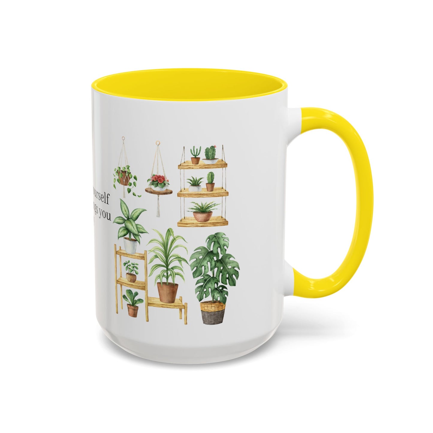 Coffee Lovers Enjoyment Mug, Housewarming Gift, Plant Lover's Coffee Cup, Inspirational Quote Mug, Greenery Decor, Cozy Kitchen Accessory