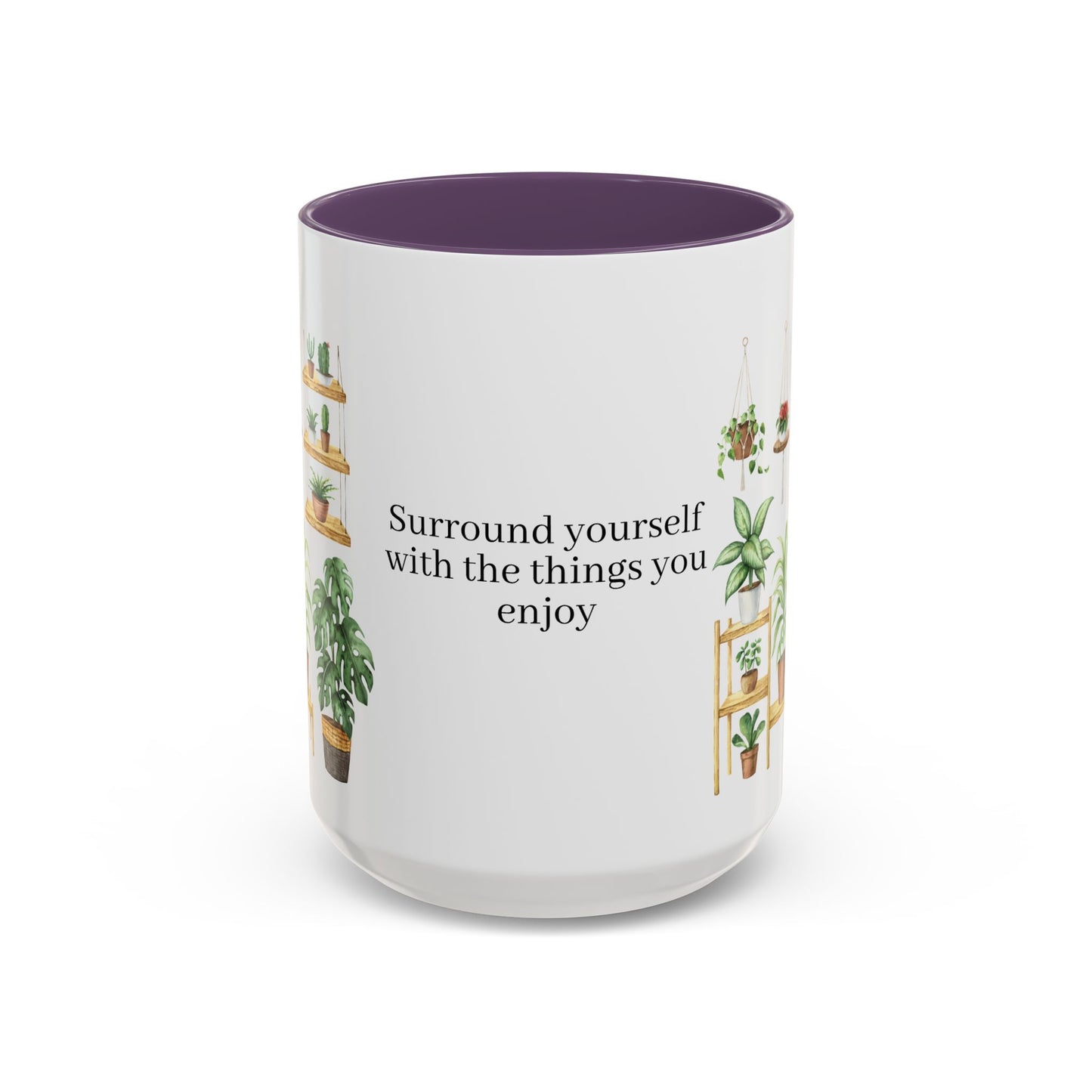 Coffee Lovers Enjoyment Mug, Housewarming Gift, Plant Lover's Coffee Cup, Inspirational Quote Mug, Greenery Decor, Cozy Kitchen Accessory
