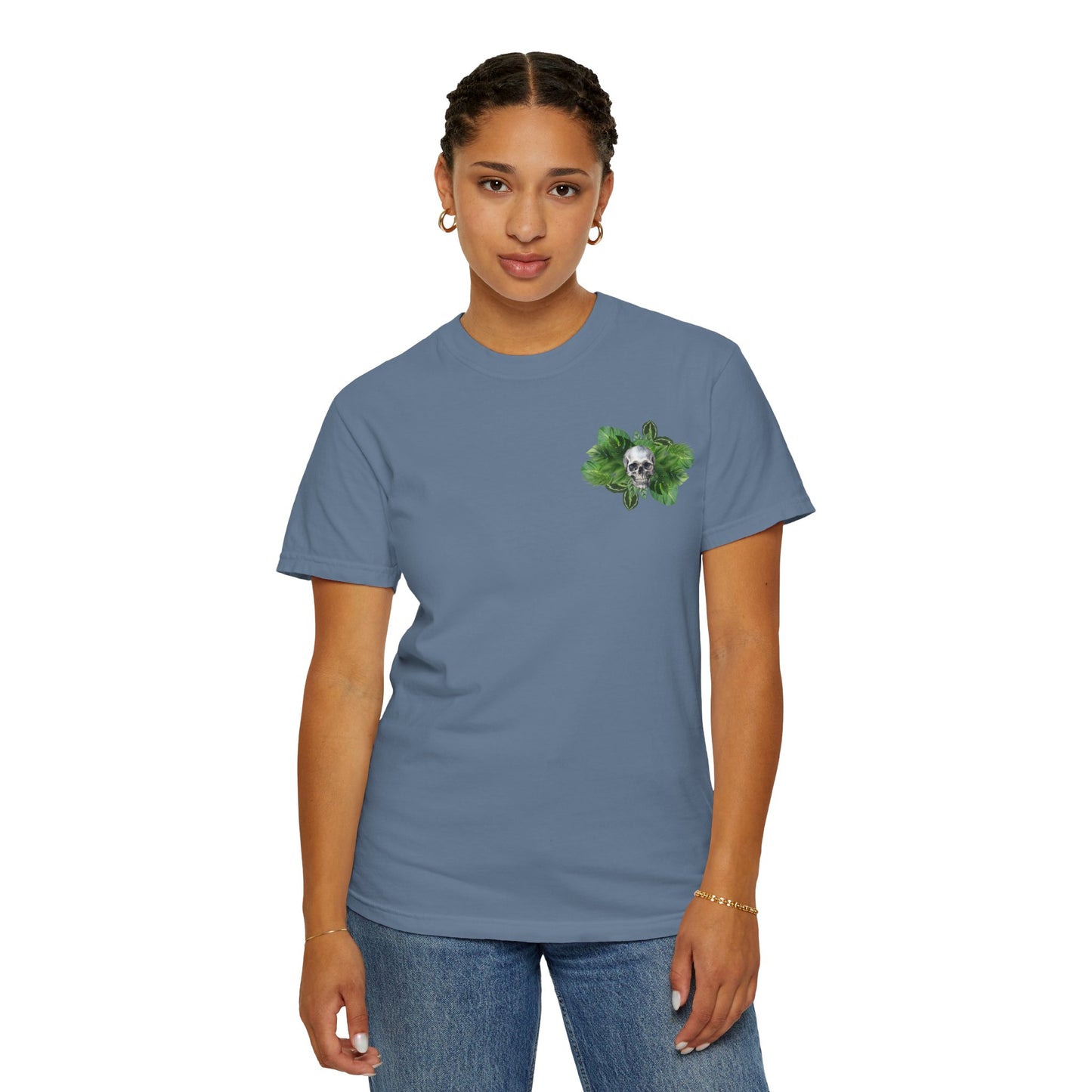 Plant and Skull Graphic Tee, Plant Lover Unisex Shirt, Herb Enthusiast T-shirt, Botanical Print Top, Gardening Gift Apparel