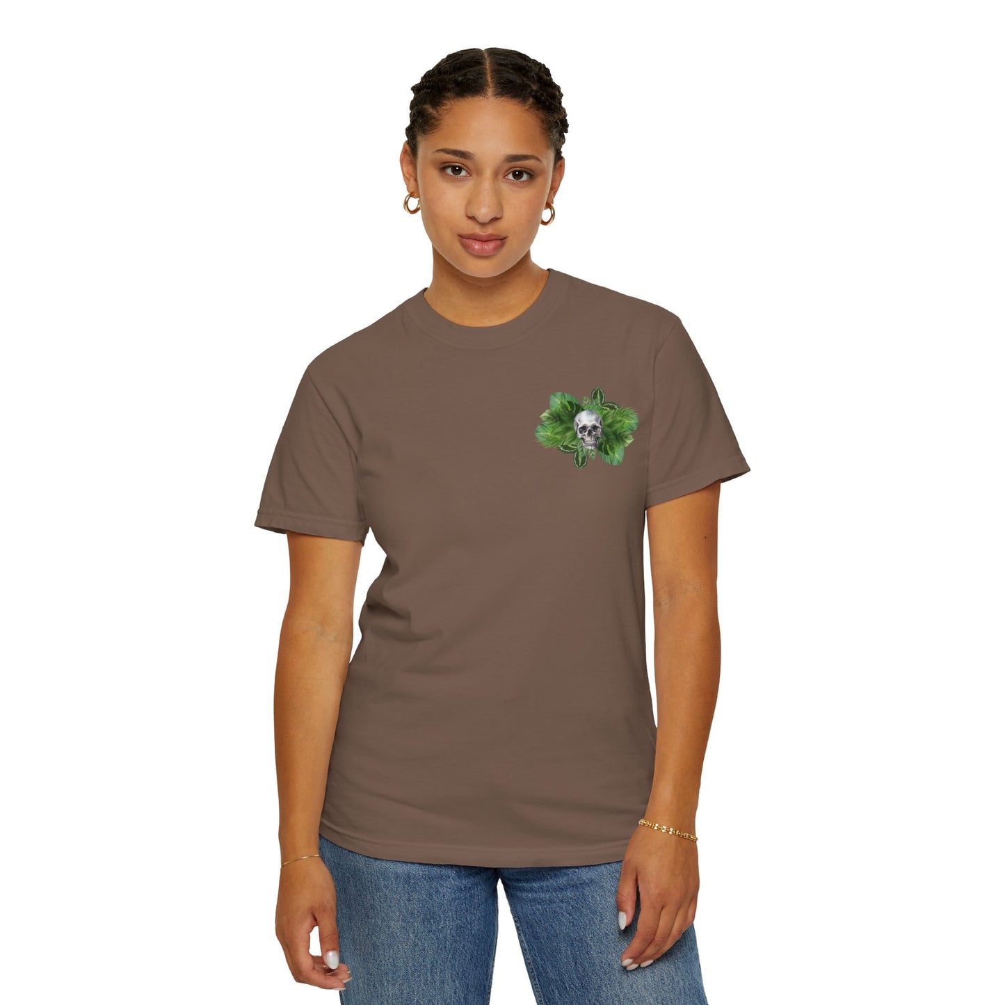 Plant and Skull Graphic Tee, Plant Lover Unisex Shirt, Herb Enthusiast T-shirt, Botanical Print Top, Gardening Gift Apparel