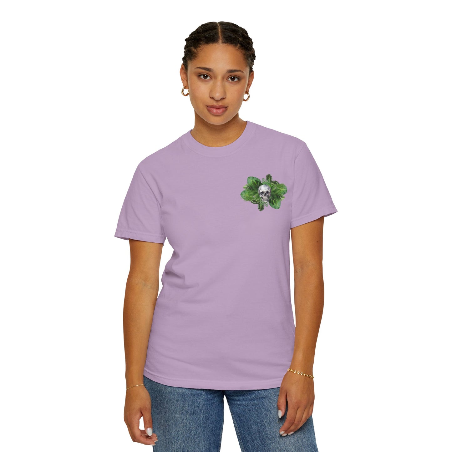 Plant and Skull Graphic Tee, Plant Lover Unisex Shirt, Herb Enthusiast T-shirt, Botanical Print Top, Gardening Gift Apparel