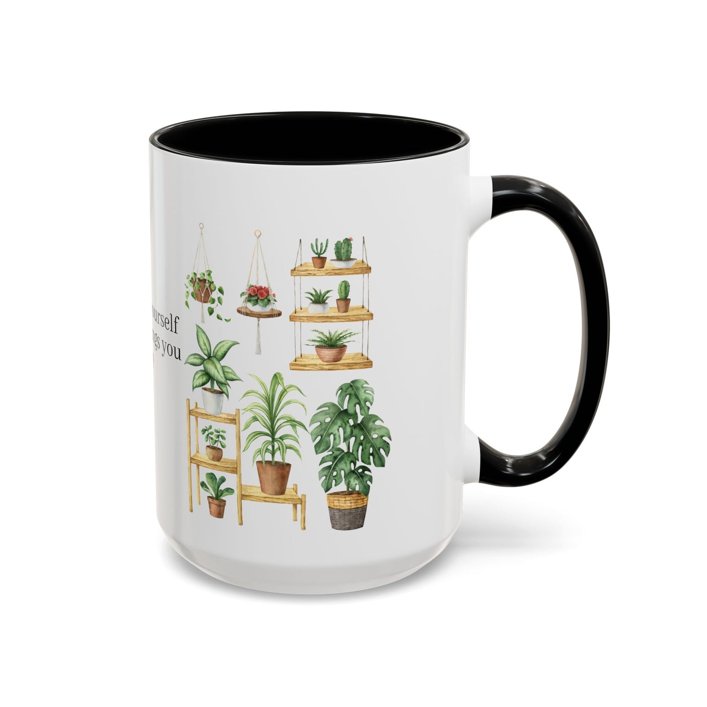 Coffee Lovers Enjoyment Mug, Housewarming Gift, Plant Lover's Coffee Cup, Inspirational Quote Mug, Greenery Decor, Cozy Kitchen Accessory