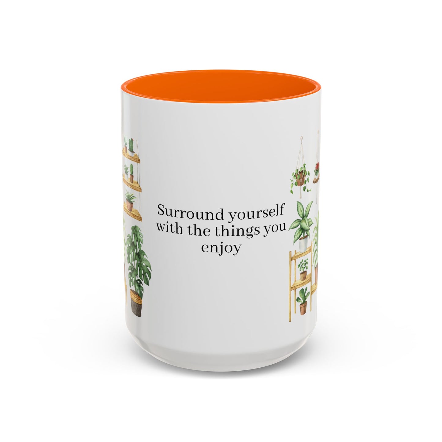 Coffee Lovers Enjoyment Mug, Housewarming Gift, Plant Lover's Coffee Cup, Inspirational Quote Mug, Greenery Decor, Cozy Kitchen Accessory