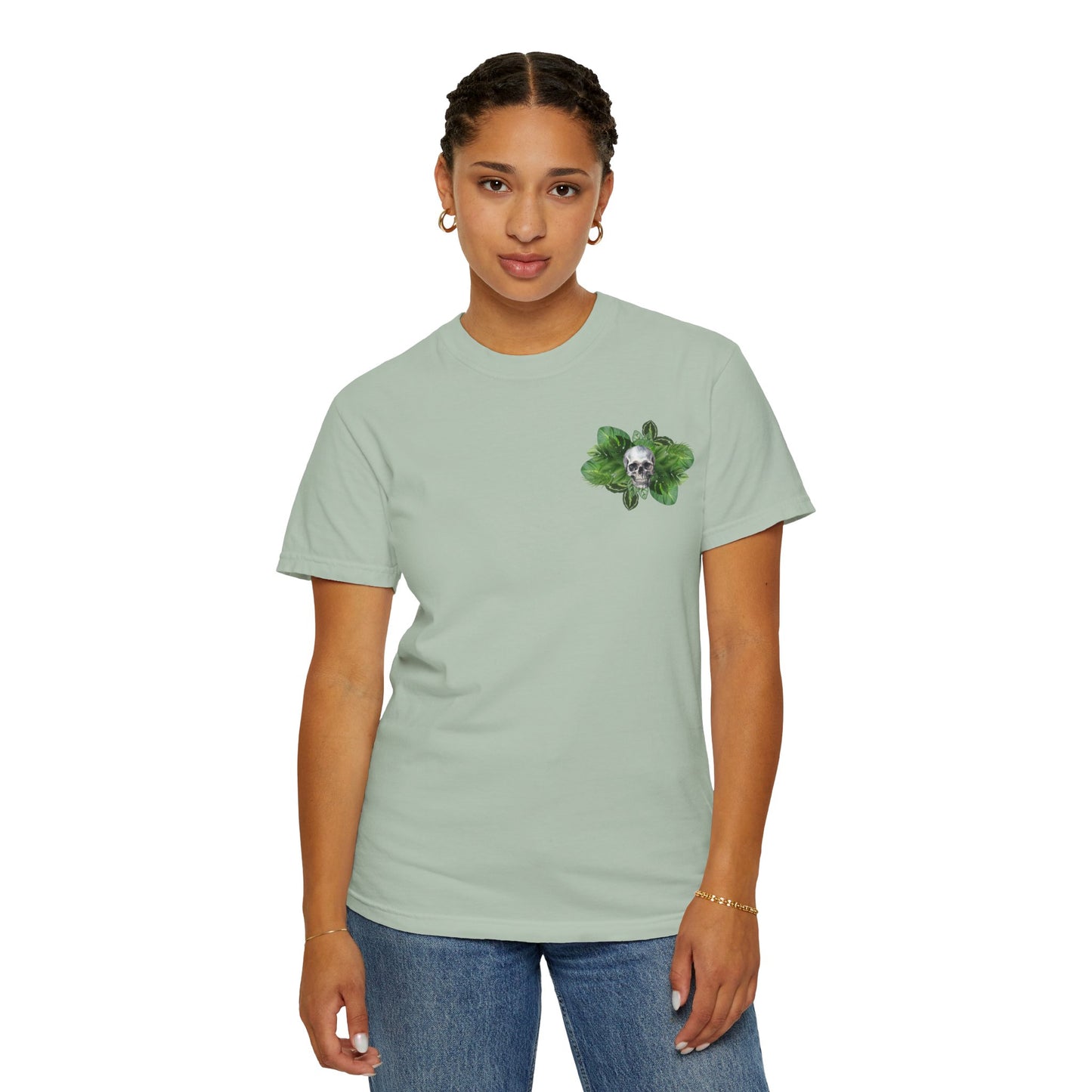 Plant and Skull Graphic Tee, Plant Lover Unisex Shirt, Herb Enthusiast T-shirt, Botanical Print Top, Gardening Gift Apparel