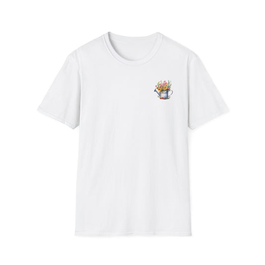 Cute Watering Can Floral Unisex T-Shirt, Gardening Gift, Spring Fashion, Botanical Tee, Birthday Present, Eco-Friendly Style