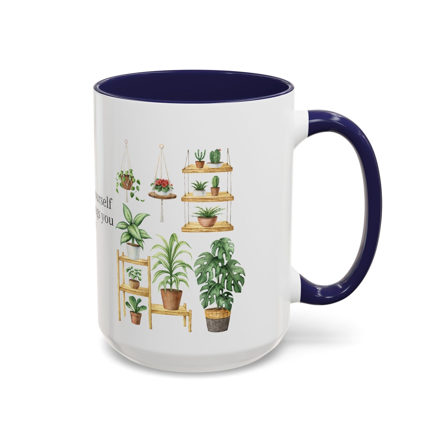 Coffee Lovers Enjoyment Mug, Housewarming Gift, Plant Lover's Coffee Cup, Inspirational Quote Mug, Greenery Decor, Cozy Kitchen Accessory